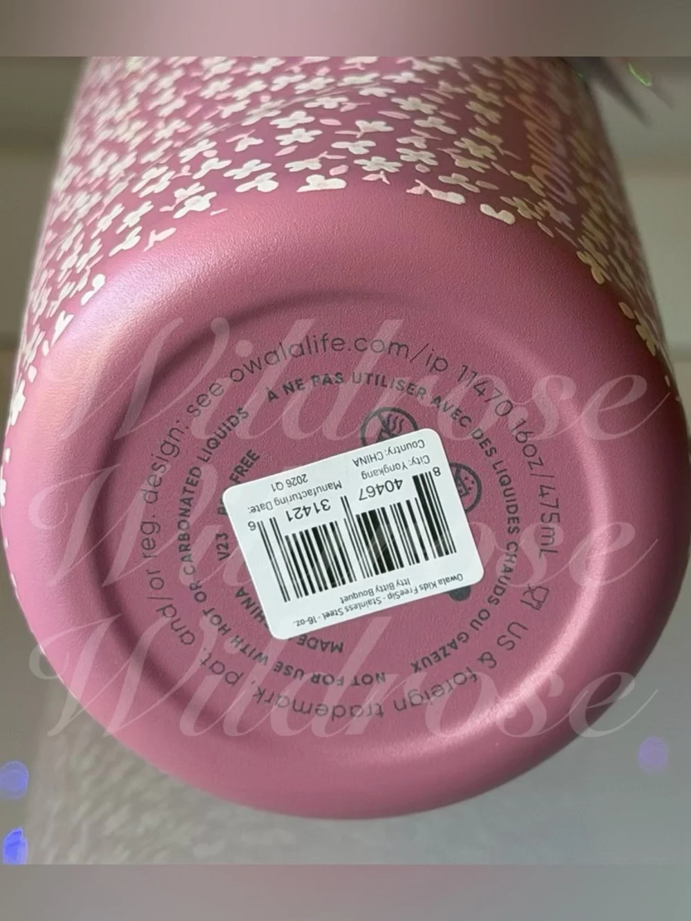 Owala ITTY BITTY BOUQUET 16 oz Cat & Jack kid FreeSip Water Bottle Pink Flowers - Picture 5 of 6